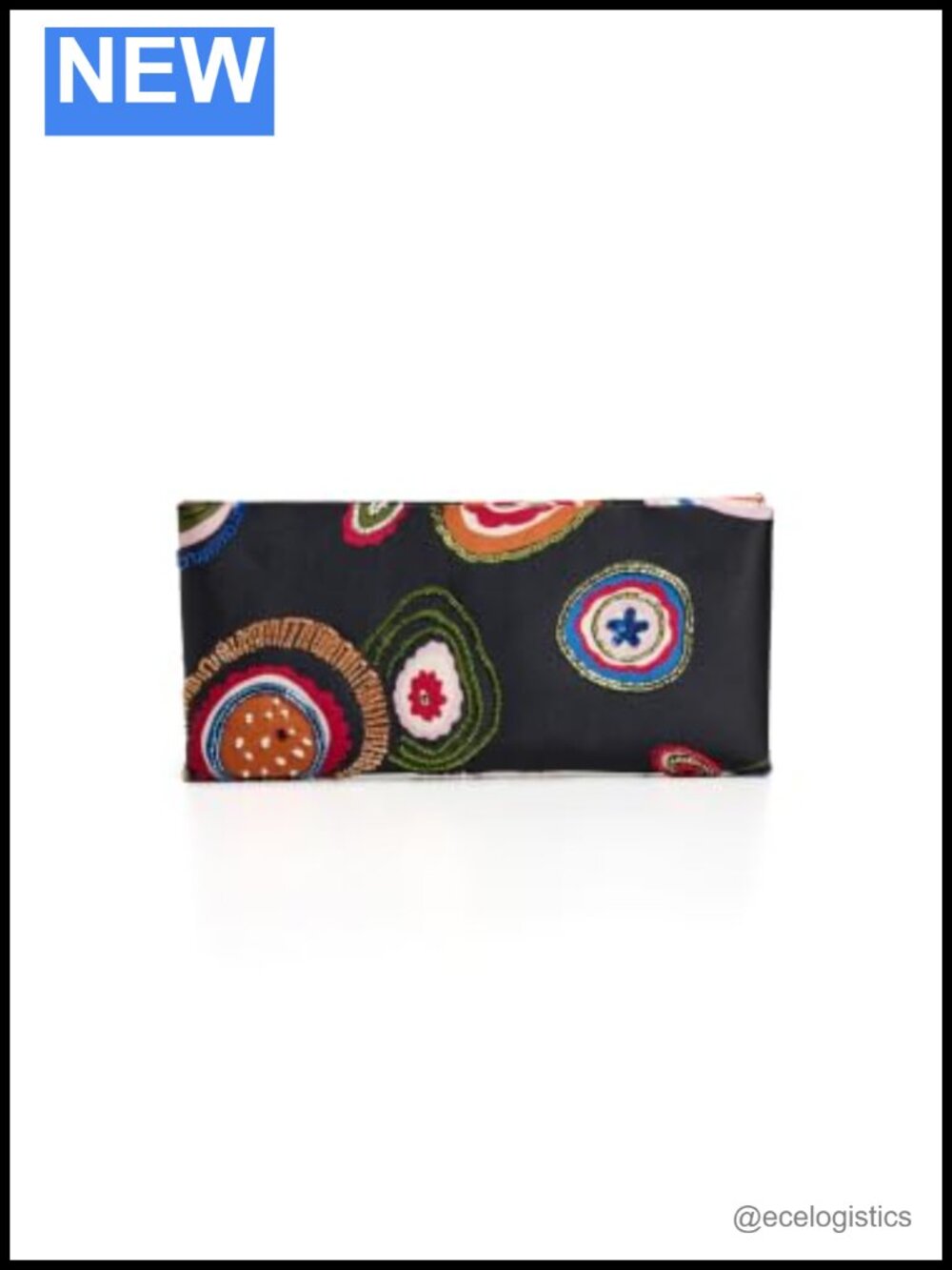 Sequin Beaded Satin Clutch, Abstract Print, Magnetic Closure, Evening Bag,